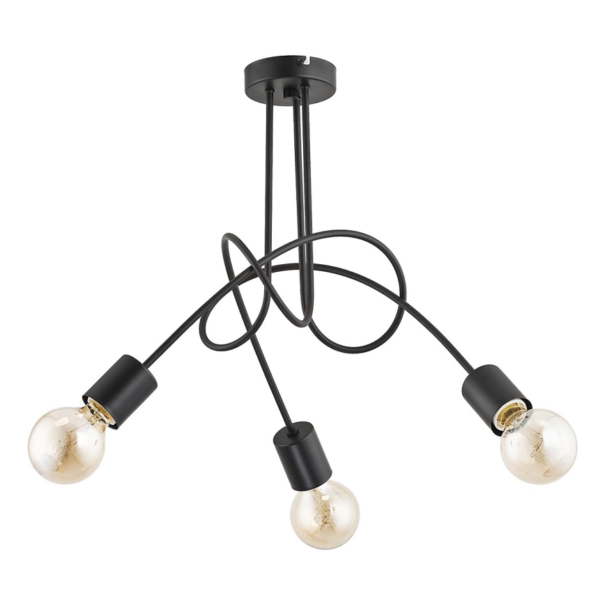 Nadgradni luster TANGO 3xE27/15W/230V crna