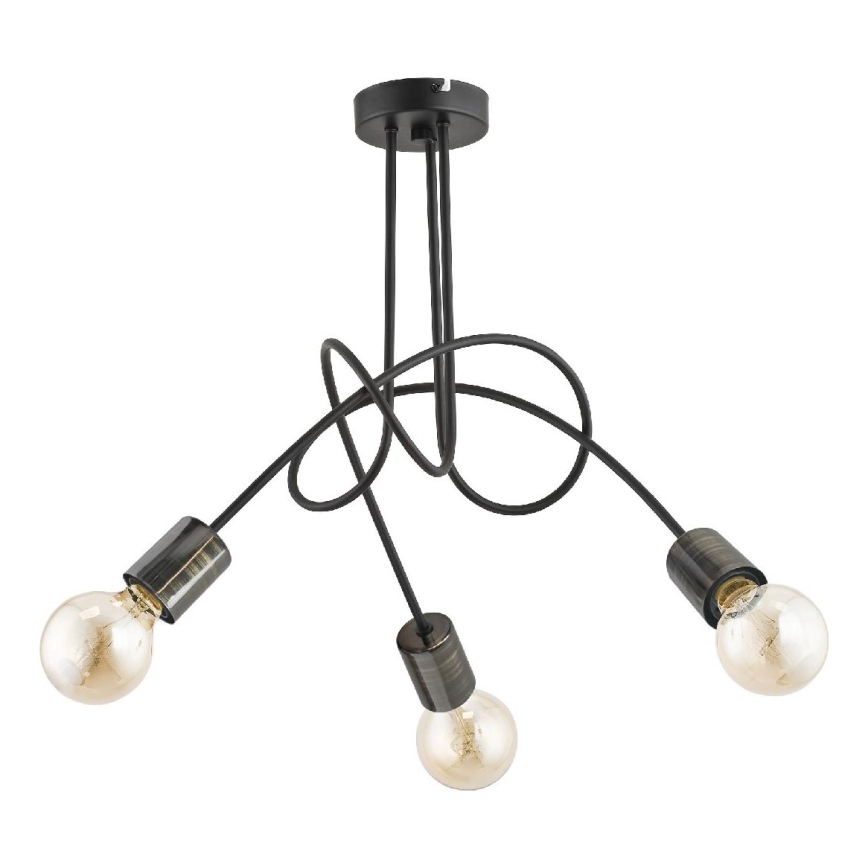 Nadgradni luster TANGO 3xE27/15W/230V crna