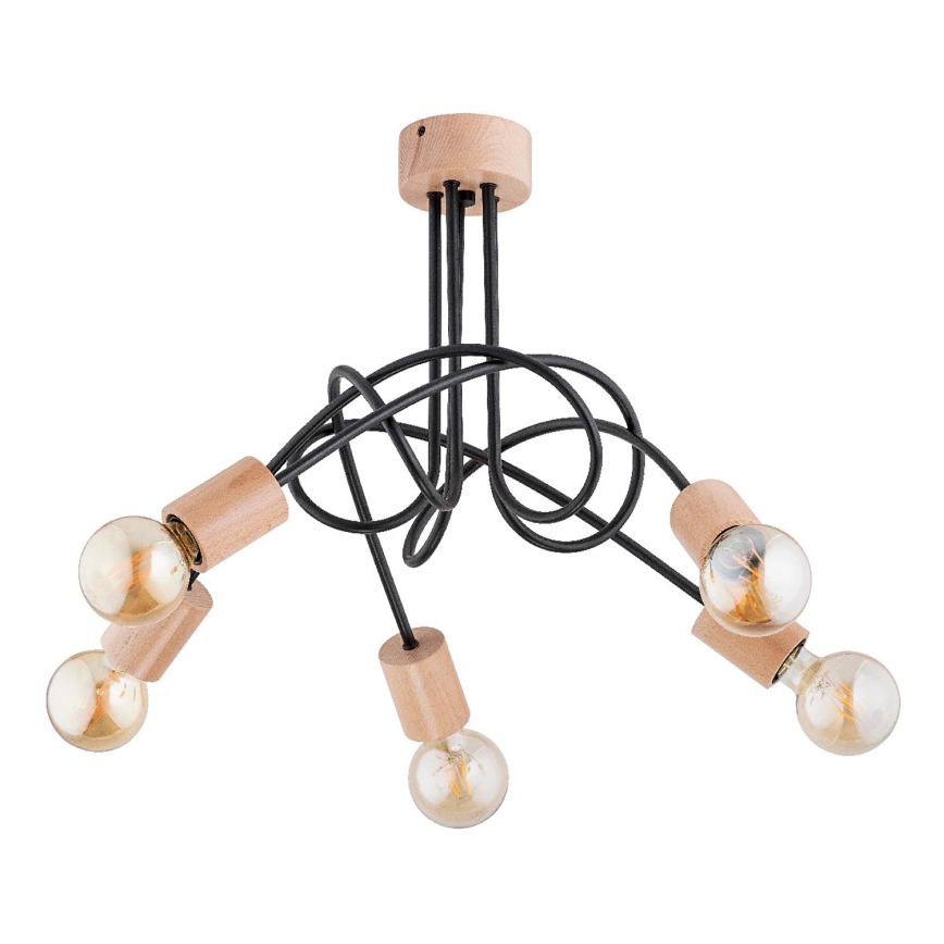 Nadgradni luster TANGO 5xE27/15W/230V smeđa/crna