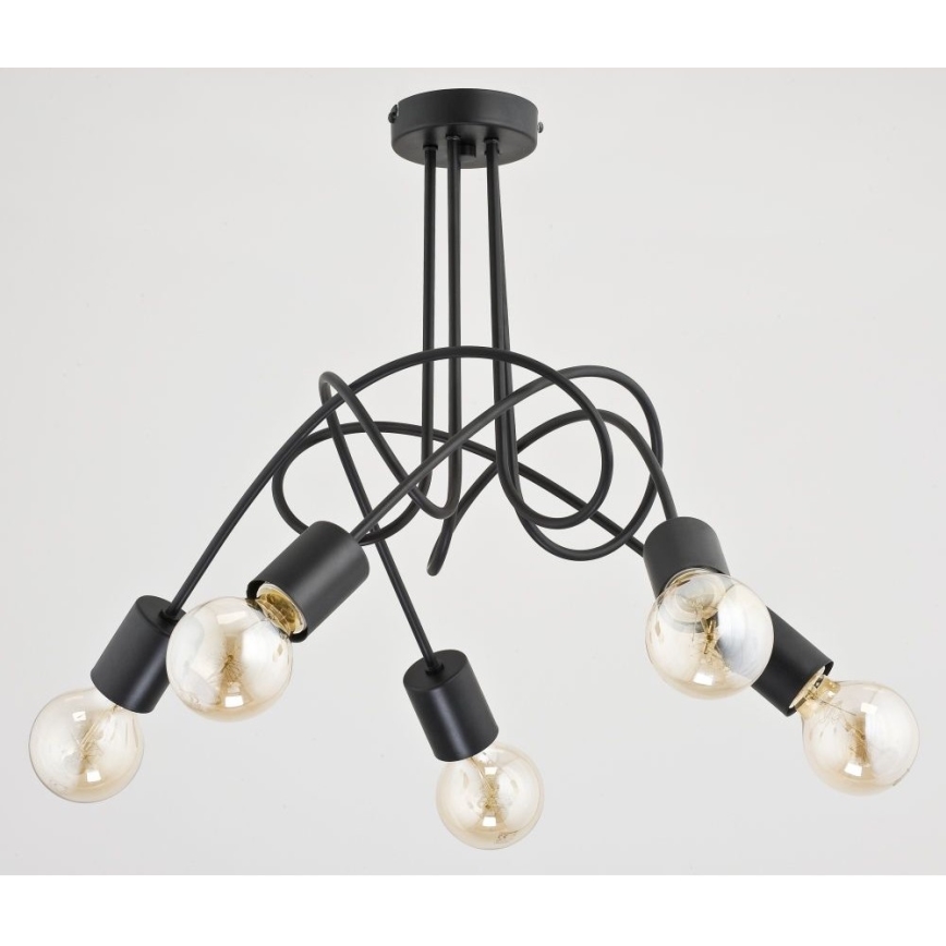 Nadgradni luster TANGO 5xE27/60W/230V crna