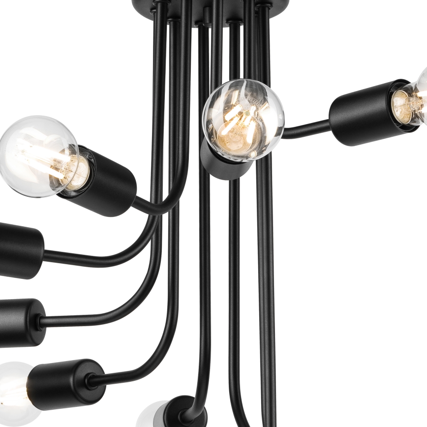 Nadgradni luster TRINITY 10xE27/15W/230V crna