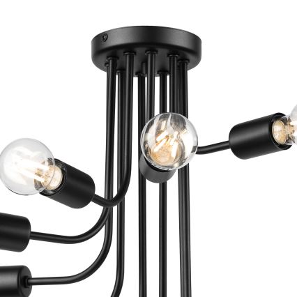 Nadgradni luster TRINITY 10xE27/15W/230V crna