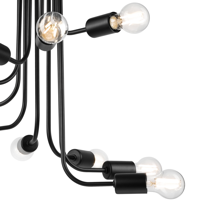 Nadgradni luster TRINITY 10xE27/15W/230V crna