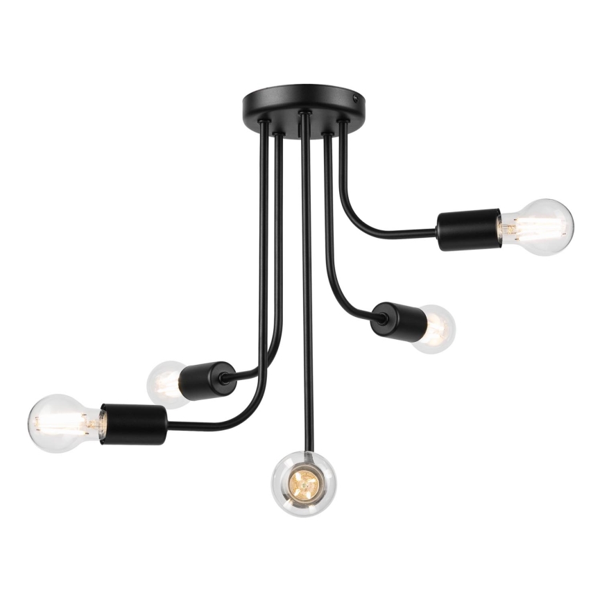 Nadgradni luster TRINITY 5xE27/15W/230V crna