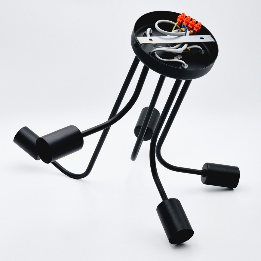 Nadgradni luster TRINITY 5xE27/15W/230V crna