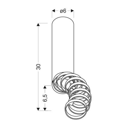 Nadgradni luster TUBA 1xGU10/50W/230V crna