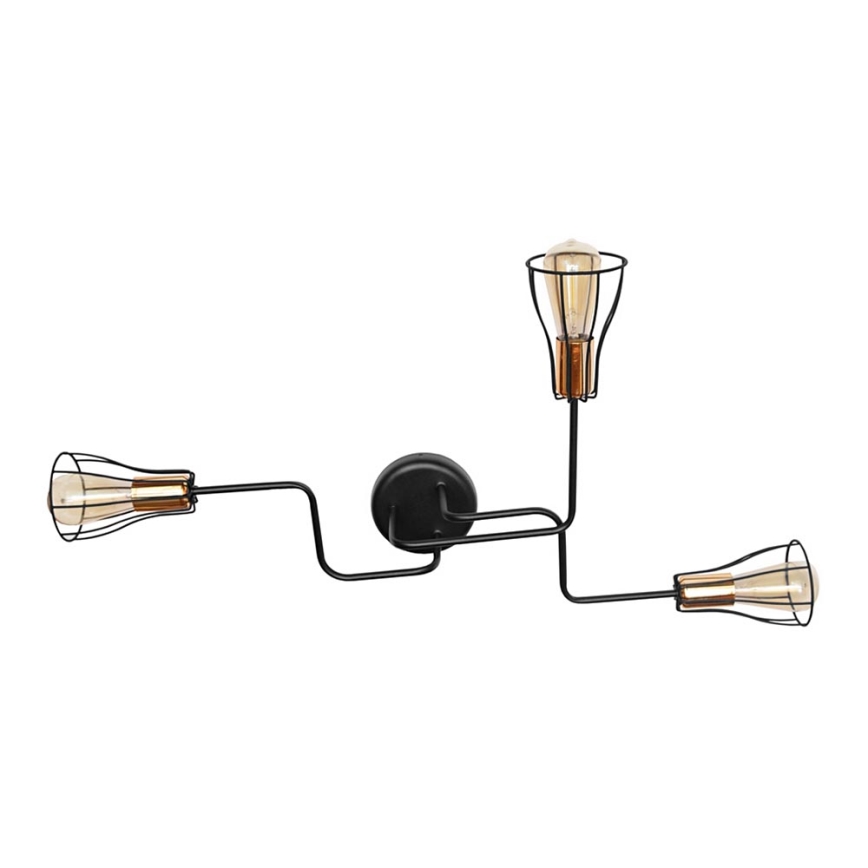 Nadgradni luster TUBE II 3xE27/15W/230V crna