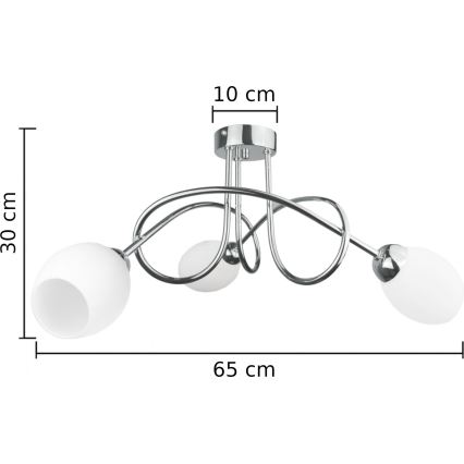 Nadgradni luster TWIST WHITE 3xE14/40W/230V