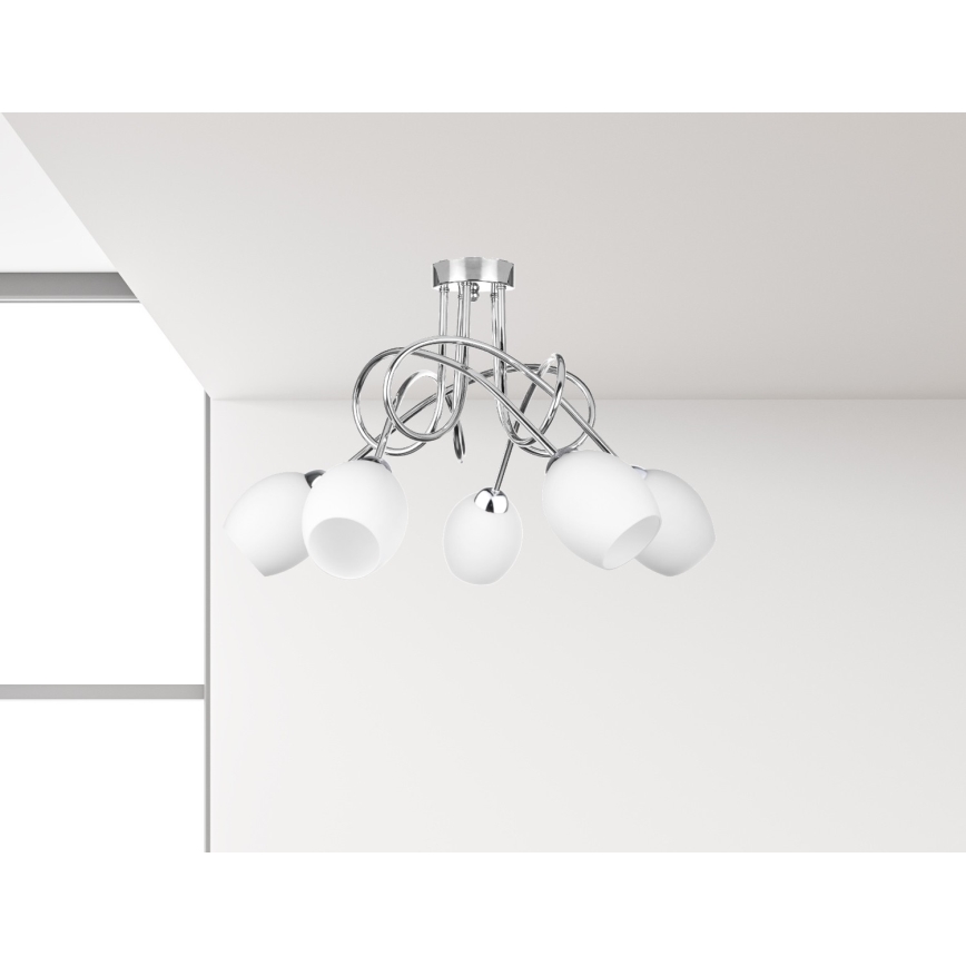 Nadgradni luster TWIST WHITE 5xE14/40W/230V