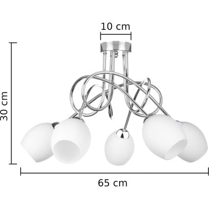 Nadgradni luster TWIST WHITE 5xE14/40W/230V