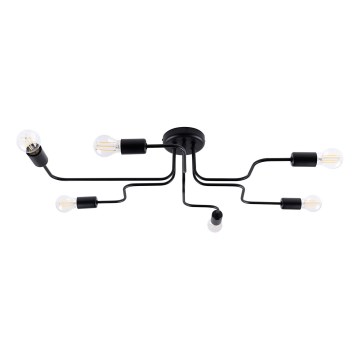 Nadgradni luster VECTOR 6xE27/15W/230V crna