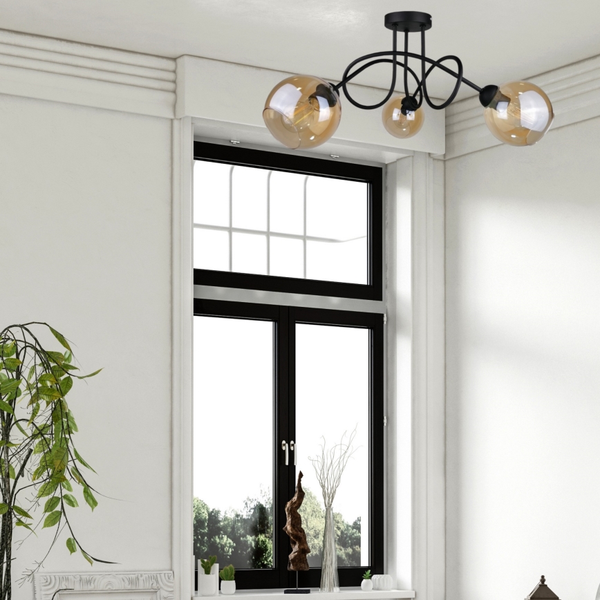 Nadgradni luster VENUS BLACK 3xE27/60W/230V