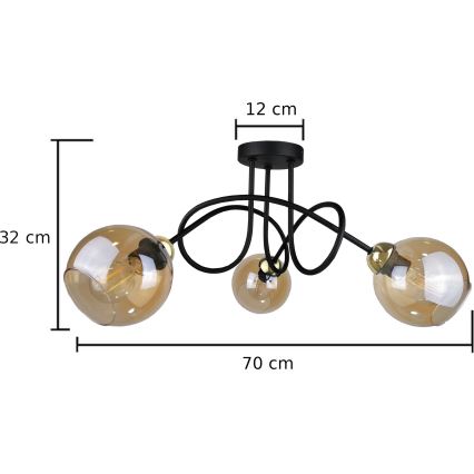 Nadgradni luster VENUS GOLD 3xE27/60W/230V