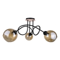 Nadgradni luster VENUS WOOD 3xE27/60W/230V crna/dimna smeđa