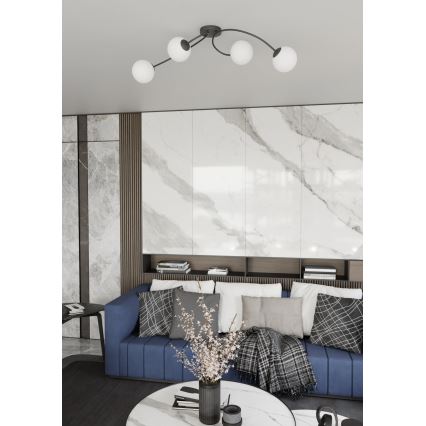 Nadgradni luster VIBRA 4xE14/10W/230V crna/bijela