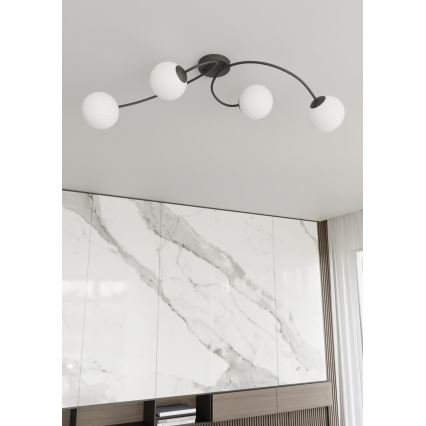 Nadgradni luster VIBRA 4xE14/10W/230V crna/bijela