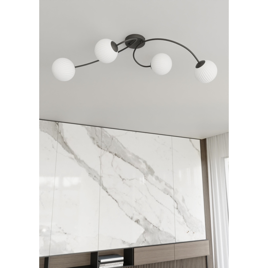 Nadgradni luster VIBRA 4xE14/10W/230V crna/bijela