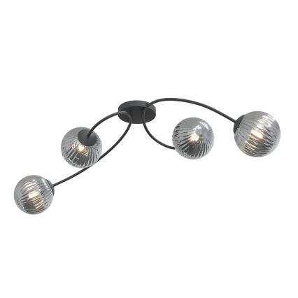 Nadgradni luster VIBRA 4xE14/10W/230V crna/siva