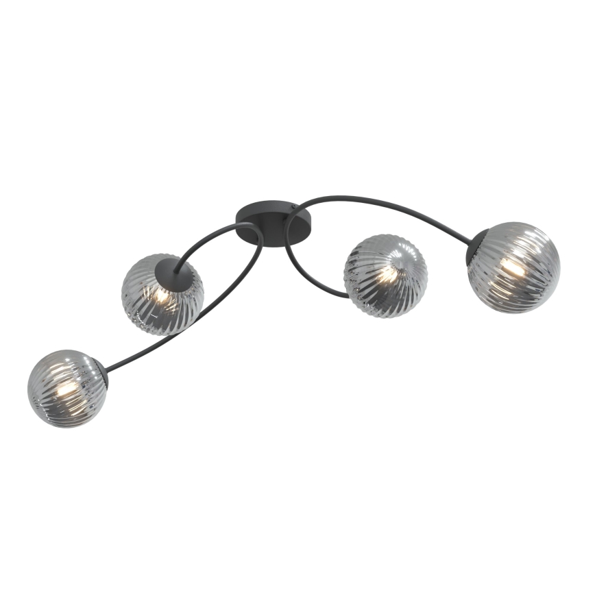 Nadgradni luster VIBRA 4xE14/10W/230V crna/siva