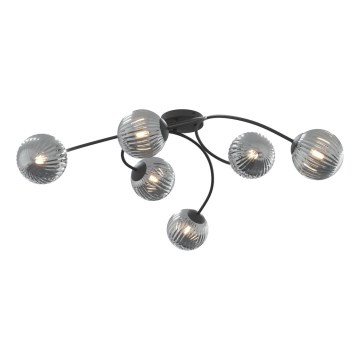 Nadgradni luster VIBRA 6xE14/10W/230V crna/siva