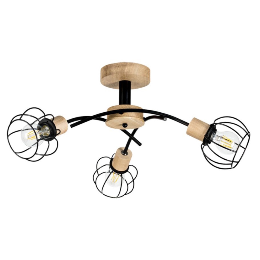 Nadgradni luster VIVIANE 3xE27/60W/230V hrast