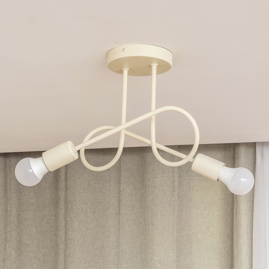 Nadgradni stropni luster OXFORD 2xE27/15W/230V krem boje