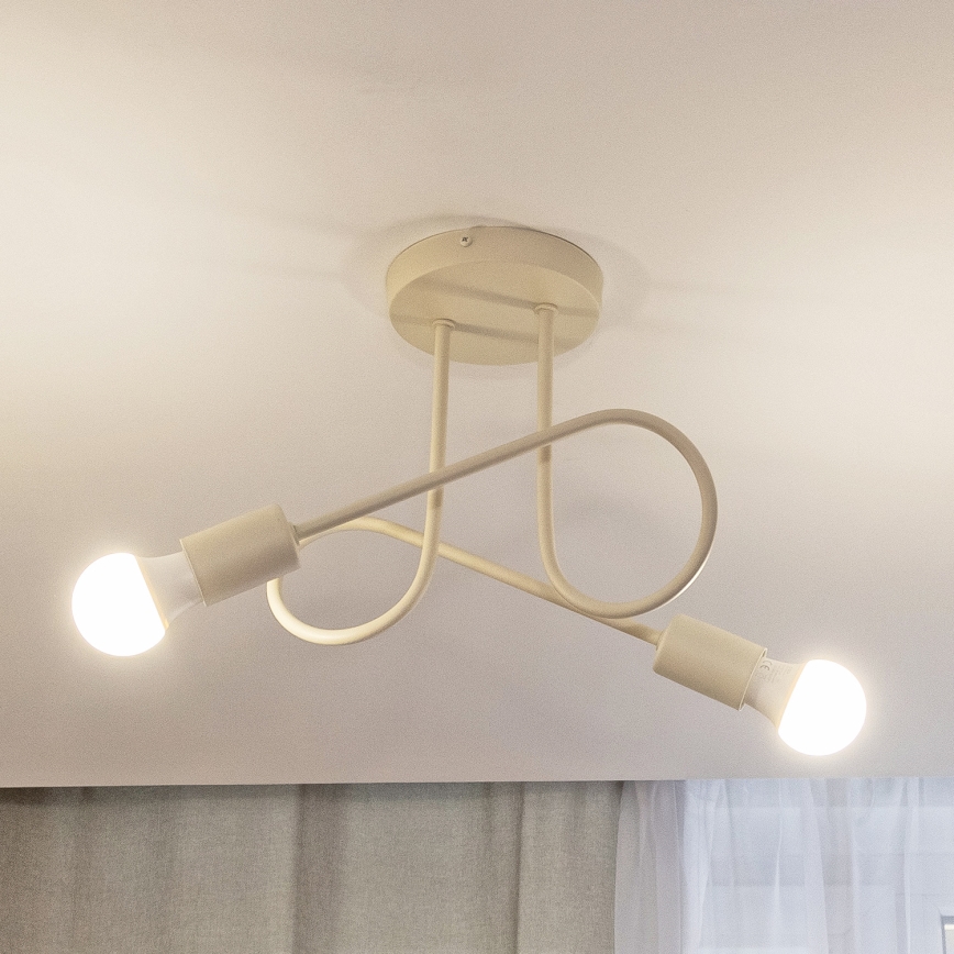 Nadgradni stropni luster OXFORD 2xE27/15W/230V krem boje