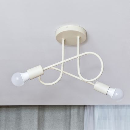 Nadgradni stropni luster OXFORD 2xE27/15W/230V krem boje