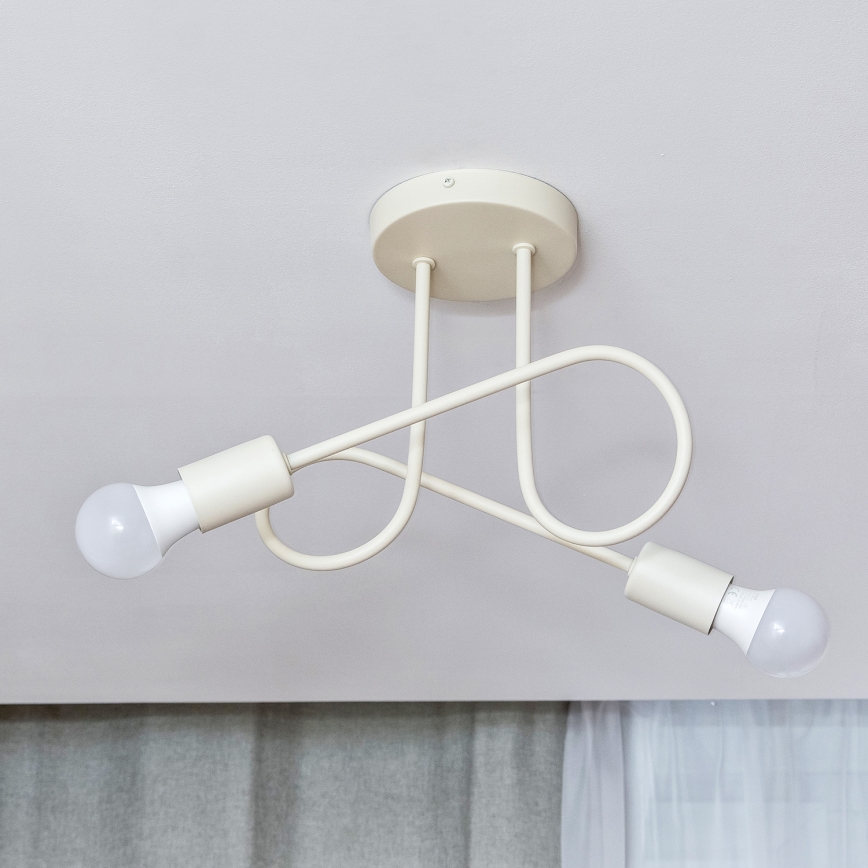 Nadgradni stropni luster OXFORD 2xE27/15W/230V krem boje