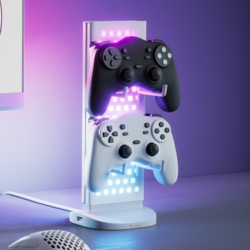 Nanoleaf - LED RGBIC prigušiva stolna stanica za punjenje 3u1 5V 2700-6500K crna