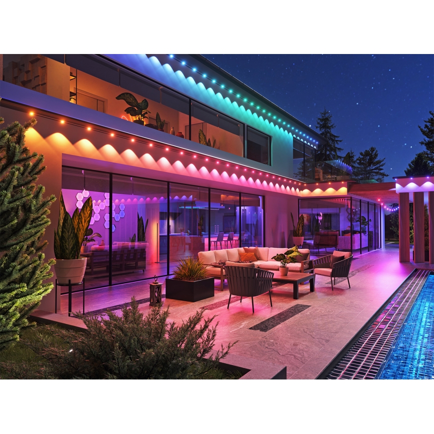 Nanoleaf - Komplet za proširenje LED RGBCW s mogućnošću prigušivanja, vanjski niz 10xLED/7,2W/230V, 5m, 2200-6500K, IP67, Wi-Fi