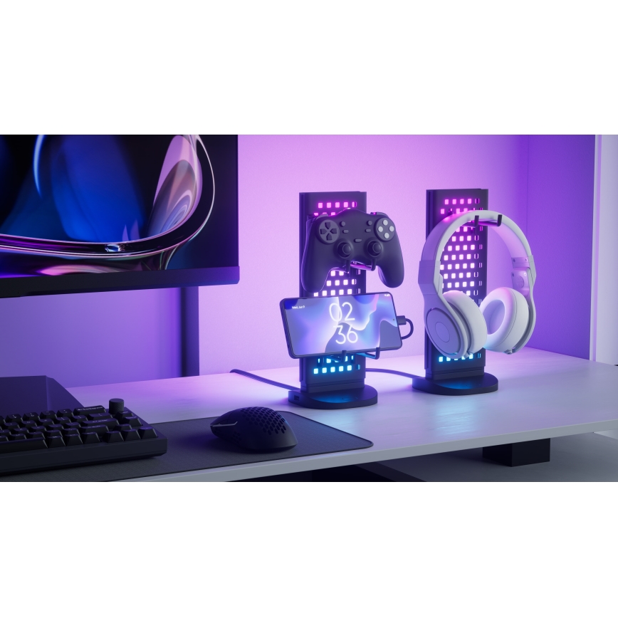Nanoleaf - LED RGBIC Prigušiva punjiva stolna stanica 5V 2700-6500K crna