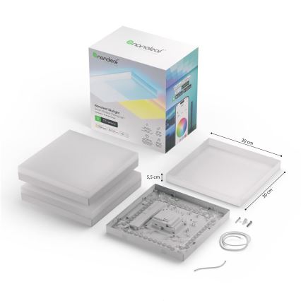 Nanoleaf - Komplet 3x LED RGBW prigušiva stropna svjetiljka SKYLIGHT LED/18W/230V + 2xLED/16W/230V 2700-6500K Wi-Fi