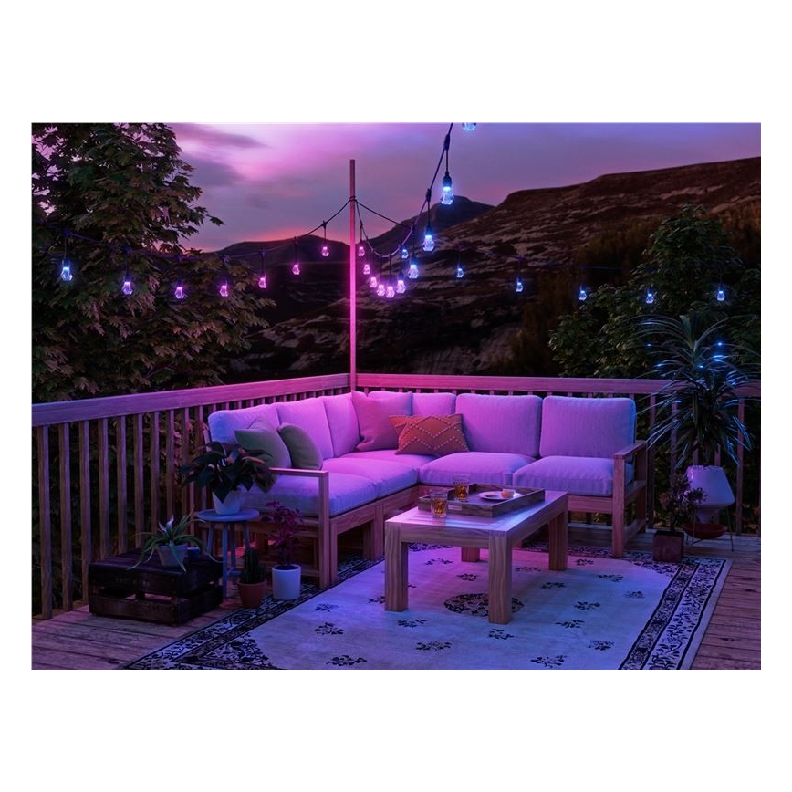 Nanoleaf - Set za proširenje LED RGBWIC Prigušivi vanjski lanac GIRLANDA 20xLED 15m 2700-6500K Wi-Fi IP65