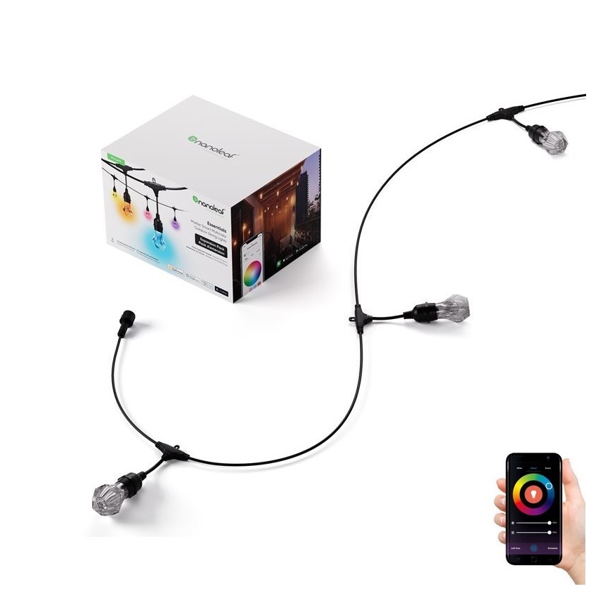 Nanoleaf - Set za proširenje LED RGBWIC Prigušivi vanjski lanac GIRLANDA 20xLED 15m 2700-6500K Wi-Fi IP65