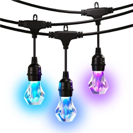 Nanoleaf - LED RGBWIC vanjska girlanda s mogućnošću prigušivanja, 20 LED, 15 m, 2700–6500K, Wi-Fi, IP65