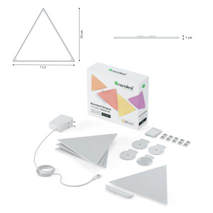 Nanoleaf - SET za proširenje 10x LED RGB Prigušivi panel TRIANGLES LED/0,5/230V Wi-Fi