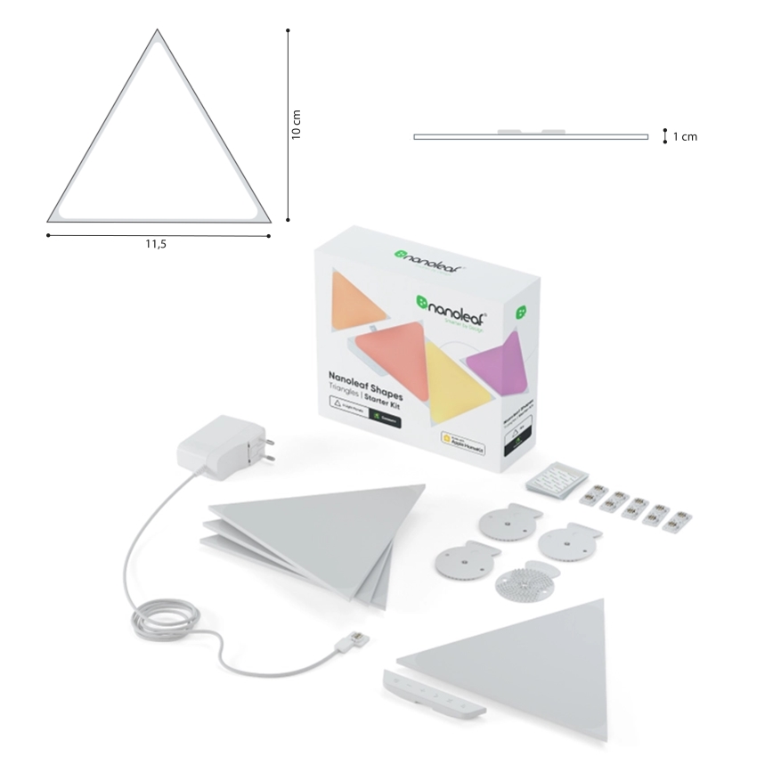 Nanoleaf - SET za proširenje 10x LED RGB Prigušivi panel TRIANGLES LED/0,5/230V Wi-Fi