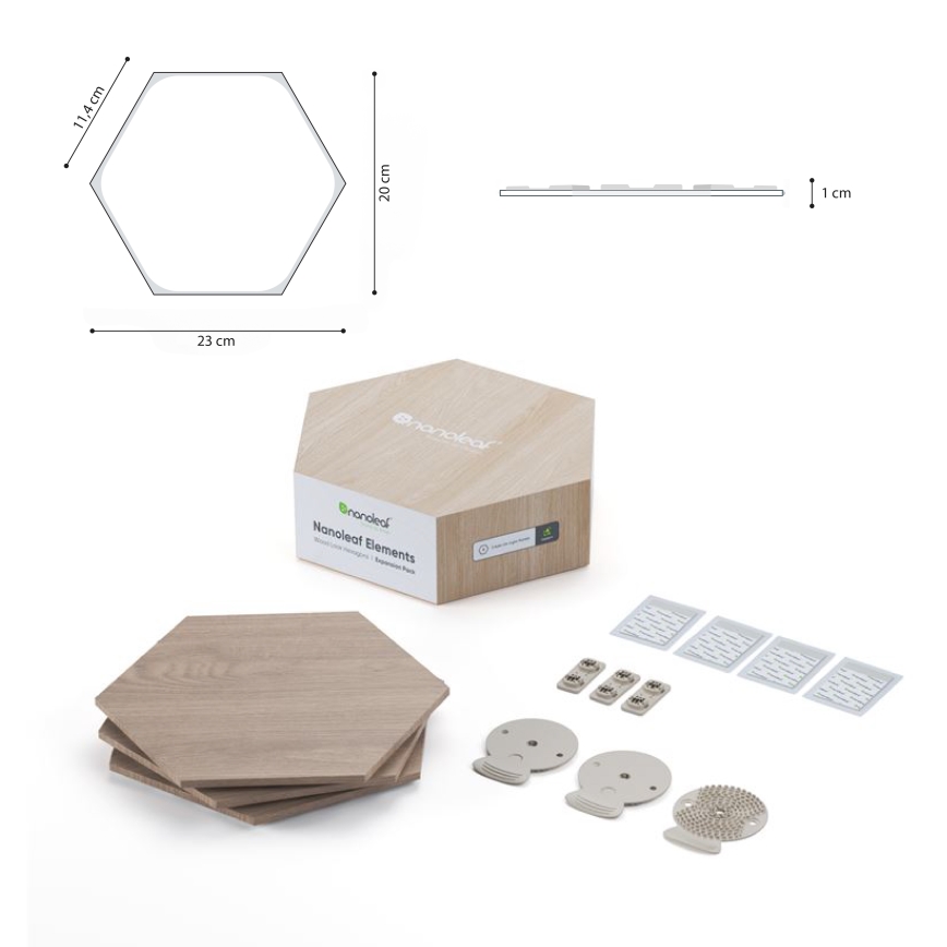 Nanoleaf - SET 3x LED Prigušivi panel HEXAGONS LED/2W/230V Wi-Fi