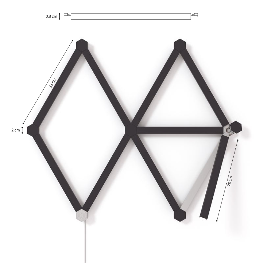 Nanoleaf - Set pokrova za lajsnu LINES 9 kom crna mat