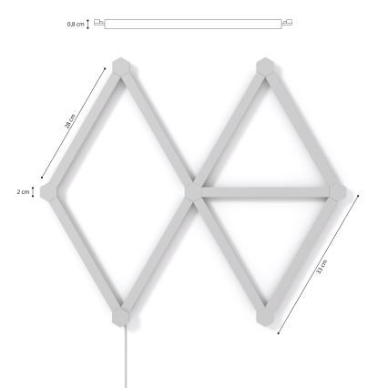 Nanoleaf - SET 9x LED RGBW prigušivačka traka LINES LED/2W/230V 1200-6000K Wi-Fi