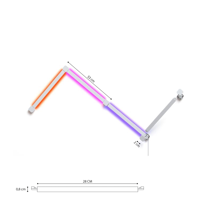 Nanoleaf - SET 4x LED RGBW Prigušiva lajsna LINES LED/2W/230V 1200-6000K Wi-Fi
