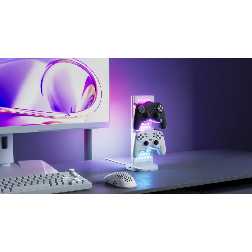 Nanoleaf - LED RGBIC prigušiva stolna stanica za punjenje 3 u 1 5V 2700-6500K bijela