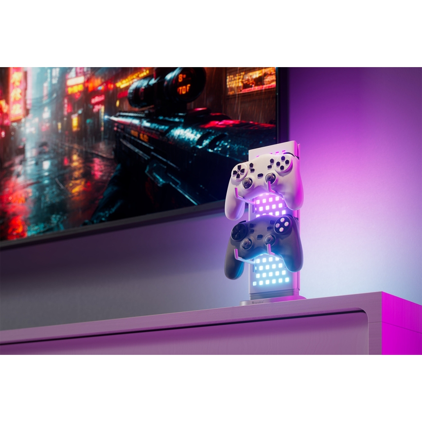 Nanoleaf - LED RGBIC prigušiva stolna stanica za punjenje 3 u 1 5V 2700-6500K bijela