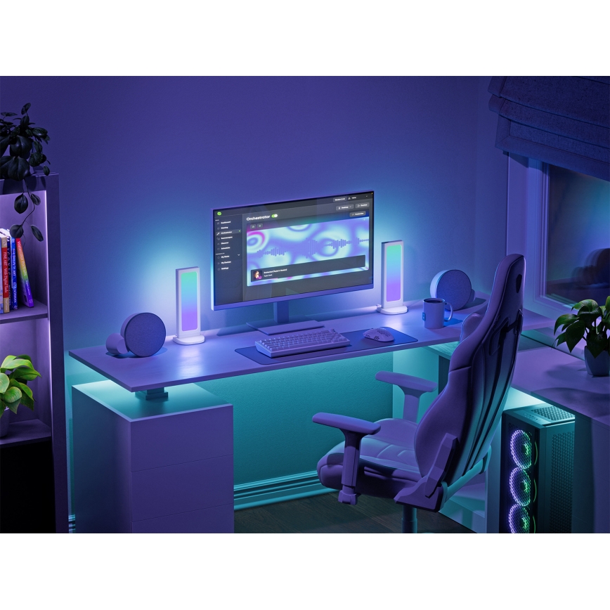 Nanoleaf - LED RGBIC prigušiva stolna stanica za punjenje 3 u 1 5V 2700-6500K bijela