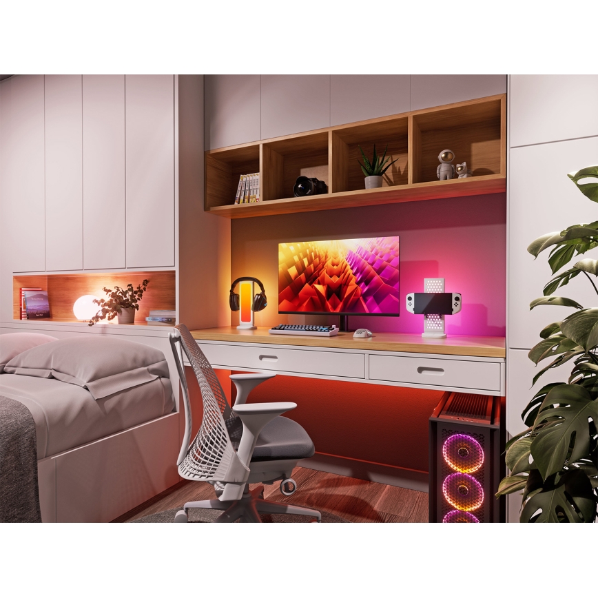 Nanoleaf - LED RGBIC prigušiva stolna stanica za punjenje 3 u 1 5V 2700-6500K bijela