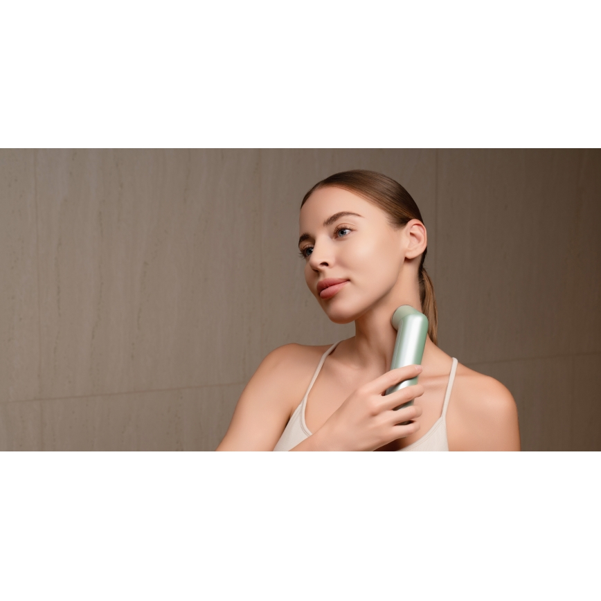 Nanoleaf - LED ultrazvučni uređaj za pomlađivanje lica 6 u 1, 5W/2500 mAh, mint zelene boje