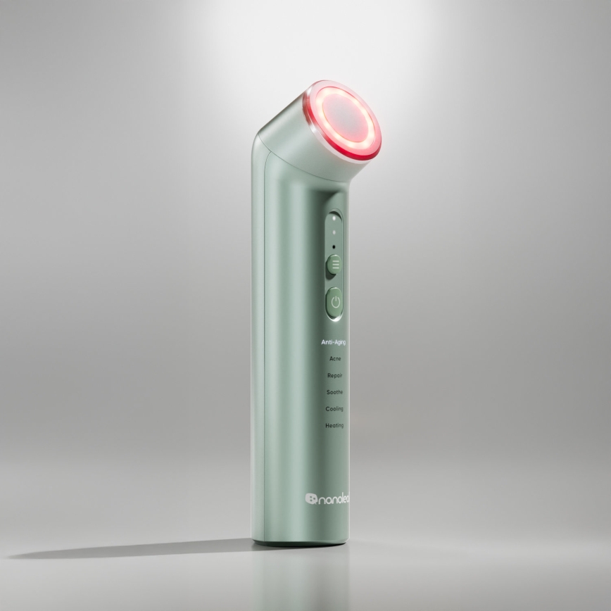 Nanoleaf - LED ultrazvučni uređaj za pomlađivanje lica 6 u 1, 5W/2500 mAh, mint zelene boje