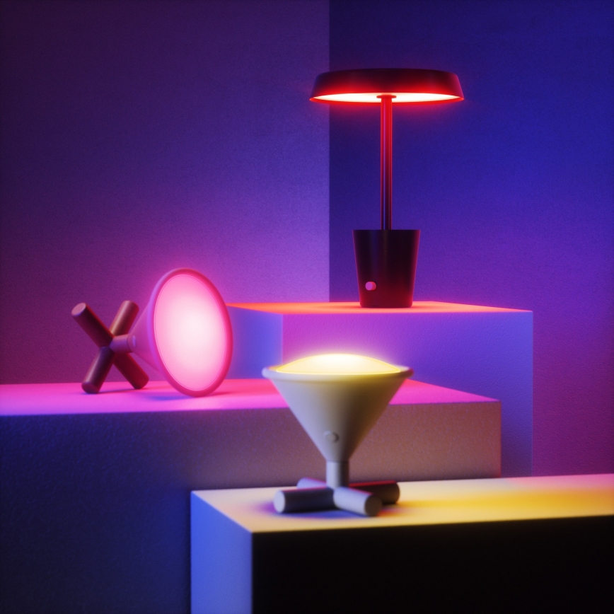 Nanoleaf - LED RGBW Prigušiva punjiva stolna lampa UMBRA CONO LED/2,4W/5V 2700-6500K 2530 mAh siva