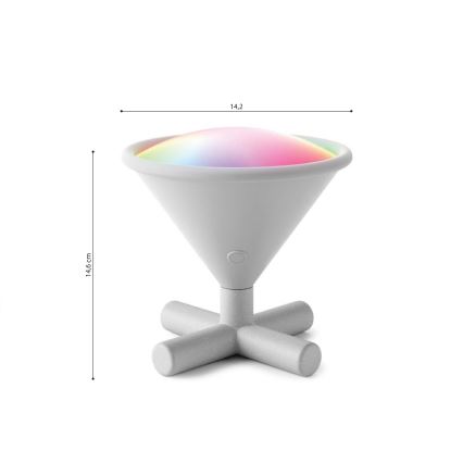 Nanoleaf - LED RGBW Prigušiva punjiva stolna lampa UMBRA CONO LED/2,4W/5V 2700-6500K 2530 mAh siva
